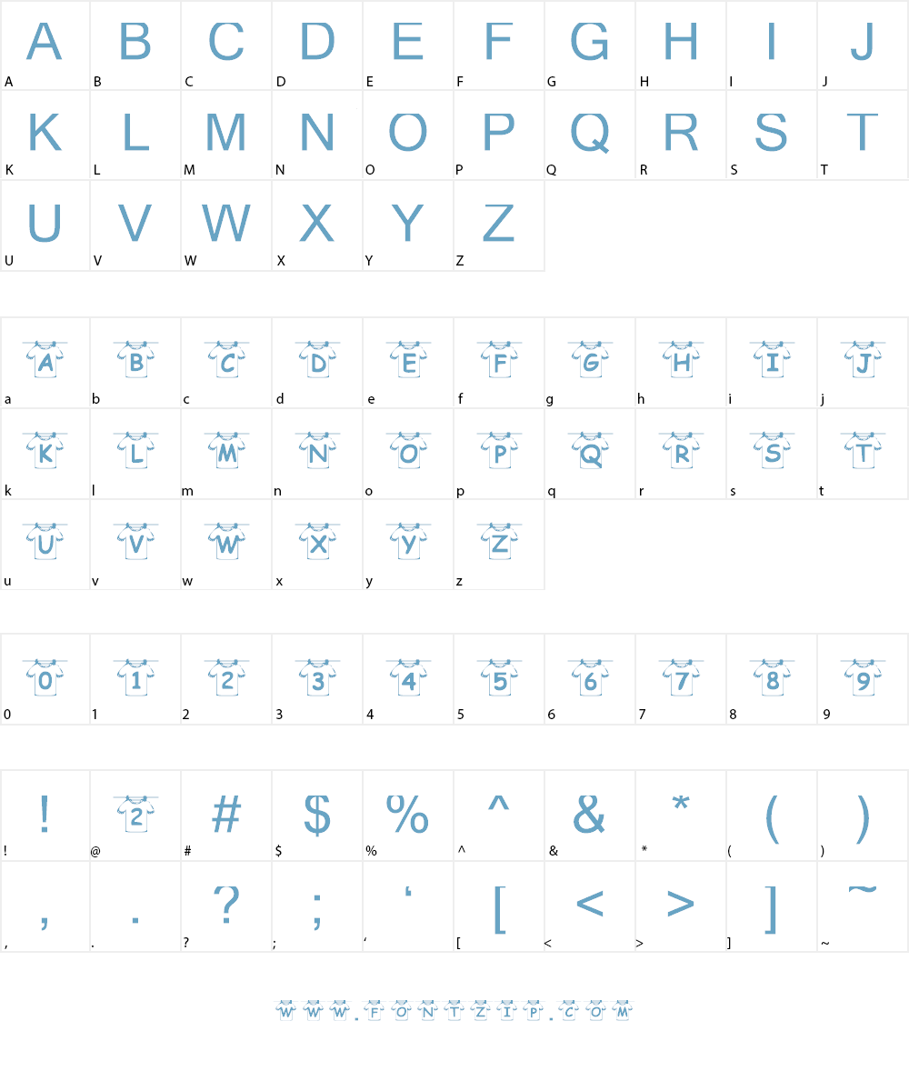 Summer's Clothesline Font Character